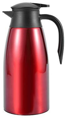 Toranysadecegumy Red 304 Stainless Steel 2L Thermal Flask Vacuum Insulated Water Pot Coffee Tea Milk Jug Thermal Pitcher and Office