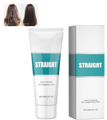 Crème Correctrice De Protéines Pour Le Défrisage Des Cheveux, Crème De Traitement Pour Le Défrisage Des Cheveux Frisés, Lissante Rapide Au Collagène Pour Le Des (2 pcs)