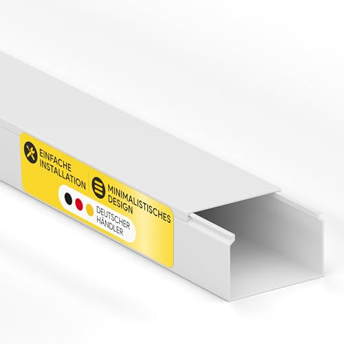 Kabelkanal aus hochwertigem PVC weiß Kabelleiste 2m - 1 Stück - 40x25mm