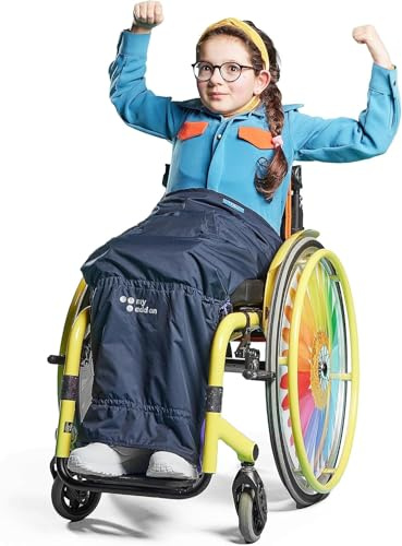 MyBlanket Sommer, wind- und wasserdichte Rollstuhl Decke, leicht und kompakt, Beinschutzdecke auch für E Mobil und Scooter, Regenschutz, ohne aufzustehen, Nachtblau (Kids)