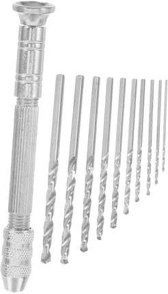 Angoily Bohrer-set Stiftschraubstock Handbohrer 11-teilig 0 8–3 0 Mm Für Holz Harz Schmuck Hobby-projekte