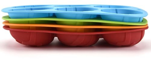 HOLIDYOYO Silicone Easter Egg Molds 6 Count for Baking Easter Egg Cake Mould Non-Stick Easy to Clean Oven Microwave Freezer Safe