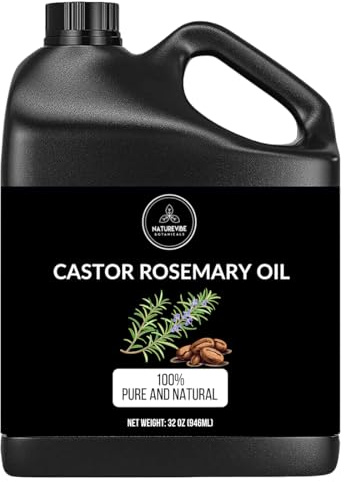 Naturevibe Botanicals Castor Oil with Rosemary Oil 946ml | 100% Pure and Natural | Great for Skin Care and Hair Care