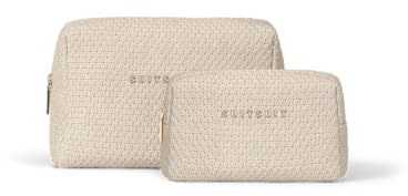SUITSUIT Fab Seventies - Make-up tas voor Dames - Toilettas etui - Beautycase Set - Natural Straw