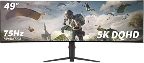 YOGAES Display da gioco con superficie IPS Dual QHD (5120 x 1440) da 49 pollici, 144 Hz, montior. HDR 400, nascosto all'interno, USB-C, intercambiabilità VESA 100 x 100 mm, inclinazione regolabile