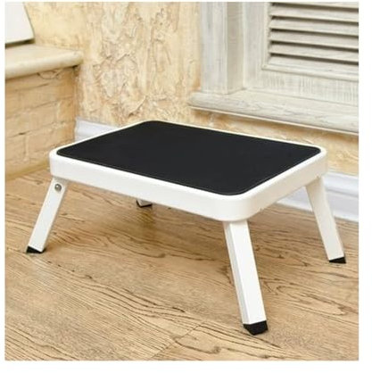 JSDQQG A:White,Gradino Pieghevole in Alluminio,Sgabello Pieghevole per Camper,Scaletta Roulotte,Carico Max 120 kg,Accessori Camper