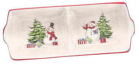 TOPBATHY Placa De Rejilla De Cerámica Para Servir Comida Plato De Cerámica Para Condimentos Plato Navideño Para Guardar Alimentos Para Fiestas De Cocina