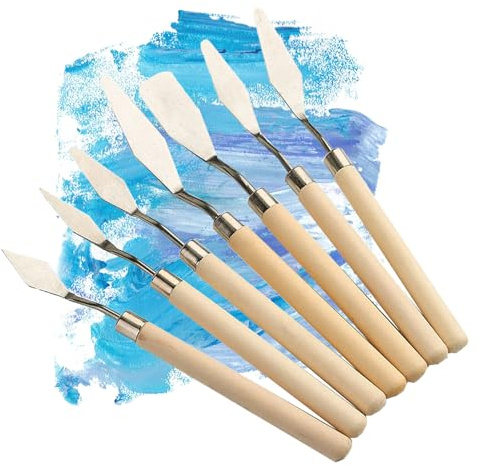 Qutalmi espátula de pintura para pintura acrílica, espátula de arte,Juego de 7 herramientas de pintura acrílica - Herramientas de pintura para pintura al óleo, accesorios de pintura al óleo,