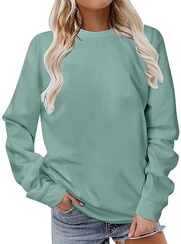 Tshirt Damen Langarmshirt Damen Basic Langarm Bluse Bekleidung Einfarbig Shirts Elegante Blusen Frauen Slim Fit Longbluse Casual Herbst Top Fashion Oberteil Winter Sweatshirt Baumwolle Pullover XS-3XL