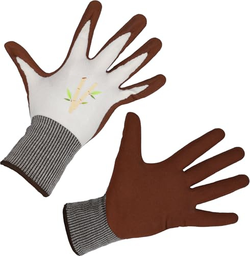 Keron Guante Bamboo, t. 9 marrón, recub. espuma látex
