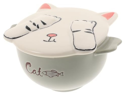 ABOOFAN Amphore Keramikschale Ramenschale mit Deckel Dessertschalen Kleinkind Schüssel Suppenschüssel kinderschüssel schüssel salat rührschüssel Ramen-Schüssel für die Küche Grey