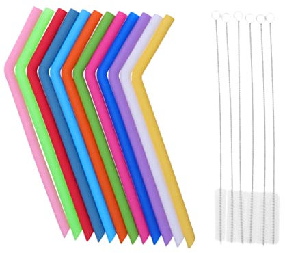 Cabilock 18pièces Pailles Silicone Réutilisables Pliables Lot De Pailles à Boire Pratiques Pour Boire Eau Et Boissons