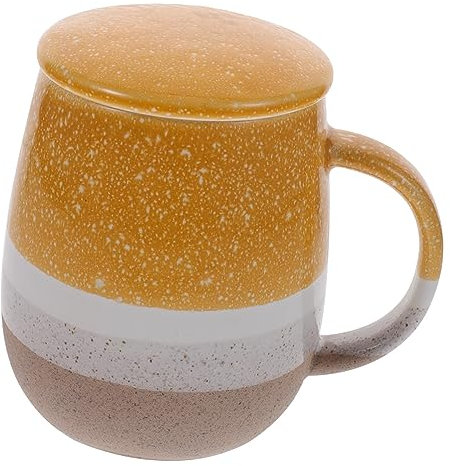 CIYODO Taza De Cerámica Para Té Con Colador Para Desayuno y Hogar Taza De Cerámica Práctica Para Preparar Té