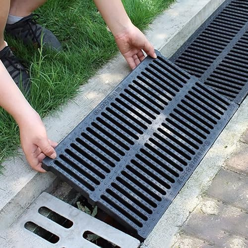 Griglia di scarico in plastica polimerica, copertura resistente per vialetti esterni, garage, prato e soluzioni di drenaggio in calcestruzzo