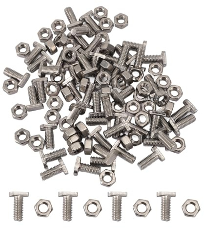 Bonbela 50pcs M6 Hex -Muttern Schrauben Set 304 Edelstahl -Gewächshaus -Hardware mit M6x14 -Schrauben für Gartenarbeit Im Freien Im Freien Pflanzenanlagen