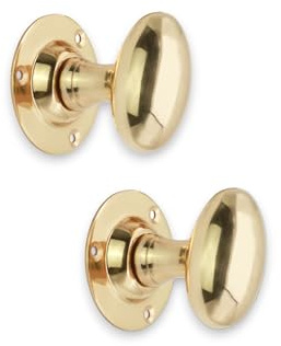 Infinity Decor Türknauf-Set, oval, poliertes Messing, viktorianischer Knauf, ideal für den privaten Gebrauch im Innenbereich, 1 Paar
