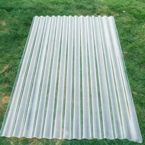 GQZJY Wellplatte aus Polycarbonat FRP lichtdurchlässig, 80% Lichttransmission, bruchsicher, UV-Schutz, für Gewächshaus, Carport, Überdachung Dicke 1,2 mm(Size:5pcs,Color:0.9x1.8m/35.4x70.86in)