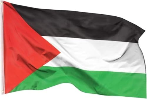 Bandiera Palestina 90x150 cm con occhielli in metallo – Poliestere leggero 70 g, resistente per esterno/interno, decorazione manifestazioni eventi (90 * 150cm)