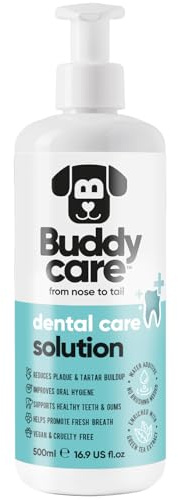 Buddycare Dog Dental Care Solution - Water Additive Plaque Remover for Teeth and Breath Freshener, Helps Reduce Plaque and Tarter Build-up Ensuring Optimal Dental Hygiene