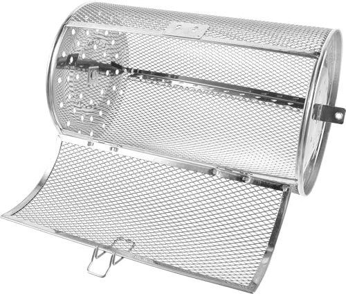 GARIOUANS Gabbia per Griglia in Acciaio Inox Supporto Girevole Cestello per Patatine Fritte e Pollo allo Spiedo Accessorio per Friggitrice ad Aria e Forno per Cucina Casa