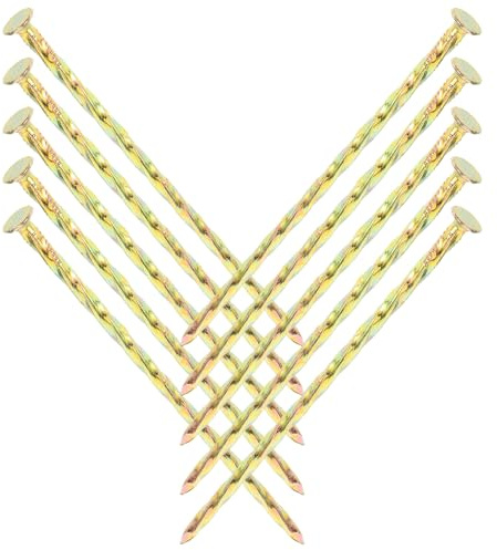 Gatuida Lot de 10 Piquets Spiraux en Acier Carbone, 5 Pouces, pour Fixation Bordure Jardin et Gazon Synthétique, Clous Métalliques pour Camping et Aménagement Paysager