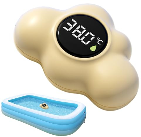 Medidor de Temperatura Digital para Bañera - Sensor Flotante Impermeable, Termómetro de Agua de Baño en Forma de Nube Con, Pantalla LED Familias Infantiles Baño Habitación Infantil | Utilidad