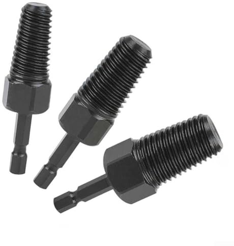 Shophubio Juego de extractores de tornillos rotos de vástago hexagonal, 3 piezas, removedor de rosca de tubería para 1/2 3/4 1 pulgada, herramienta de reparación de grifo de tubería de agua, brocas