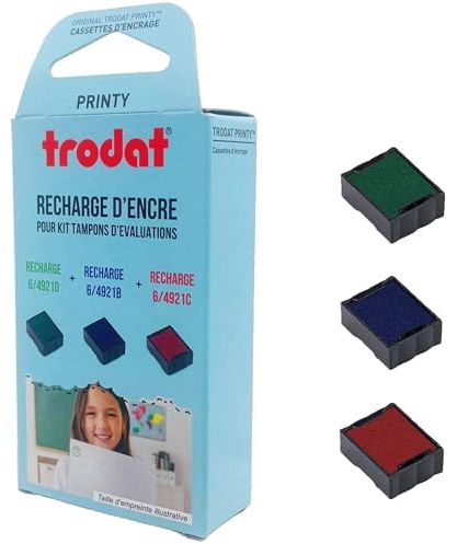 3 Nachfülltinten für Trodat Printy, Rot/Blau/Grün