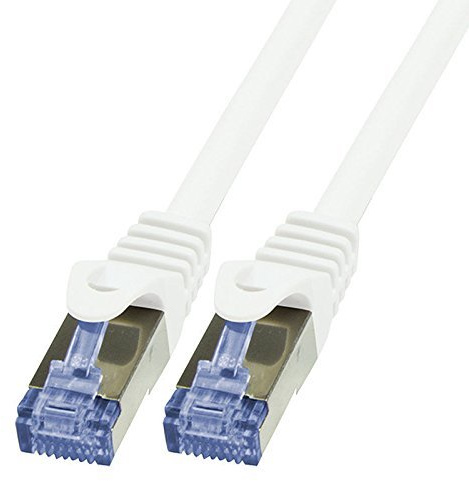 BIGtec LAN Kabel 50m Netzwerkkabel Ethernet Internet Patchkabel CAT.6a weiß Gigabit SFTP doppelt geschirmt für Netzwerke Modem Router Switch 2 x RJ45 kompatibel zu CAT.5 CAT.6 CAT.7 Stecker