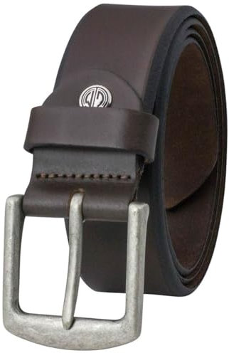LINDENMANN Echter Voll-Ledergürtel Herren, Jeans-Gürtel Herren Leder 40 mm breit, Gürtel Herren, Echter Voll-Ledergürtel dunkelbraun, Größe/Size:110, Farbe/Color:braun