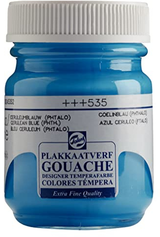 Talens Gouache Extra Fine Quality - 50 ml Cölinblau (Phthalo) 535 - Hochpigmentierte Mattlacke