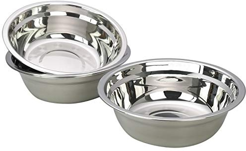 Zerdyne Set of 4 Mixing Bowls, Stainless Steel Salad Metal Prep Bowl, 19.8 CM