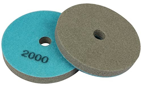 5 Diamante Spugna Fibra Lucidatura Pad 2000 Grit - Lucidatura Piastrelle Pietra Marmo Calcestruzzo Ceramica Vetro 2 Pz