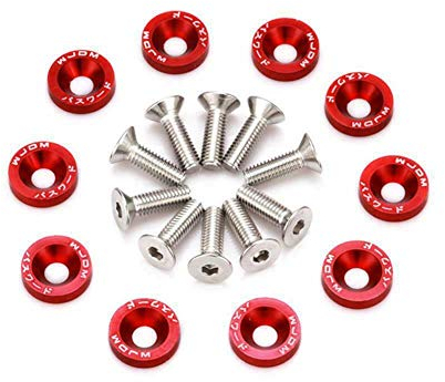 20 pezzi bulloni della rondella del paraurti,rondella del paraurti in alluminio,kit rondelle del paraurti vano motore in lega alluminio generale,kit fissaggio del vano motore per bulloni fissaggio