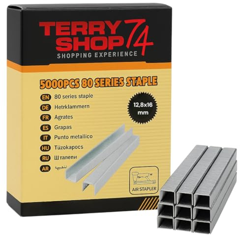 5000 alfileres de metal para grapadoras neumáticas, aire comprimido, 12,80 x 12-14-16 (medida 12,8 x 16)