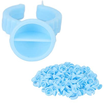 Sonew 100pcs Gobelets de Colle D'extension de Cils Jetables, Extensions de Cils Anneaux de Colle de Fleurs Porte-fournitures pour la Maison ou le Salon de Maquillage de Beauté
