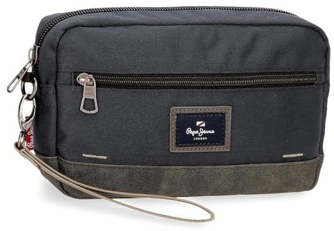 Pepe Jeans Harry Bolso de Mano Gris 24,5x15x6 cms Poliéster con detalles en Piel Sintética