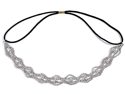 NICENEEDED Strass-Stirnband-Krone, Elastisches Mehrlagiges Haarband, Vintage Bohemian Anhänger Tiara Stirn Kopf Kette Kopfschmuck Für Frauen Damen Mädchen Festival Party Hochzeit Dekor Halloween
