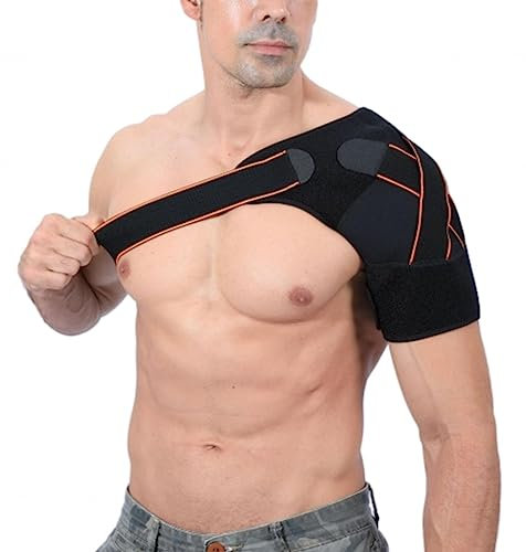 NIBHZ Schulterstütze, Schulter Bei Verletzungen, Wiederverwendbar, Stütz- und Kompressionshülsenwickel für Damen und Herren, Stabilitätsgurt, Schlinge für Den Linken und Rechten Arm,Orange