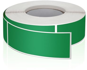 Meitaat Grün Rechteckig Aufkleber 76 x 25 mm Farbkodierung Etiketten | Selbstklebend Etiketten Umzug, Klebeetiketten zum beschriften, Rolle, Ablösbar 500 Stück
