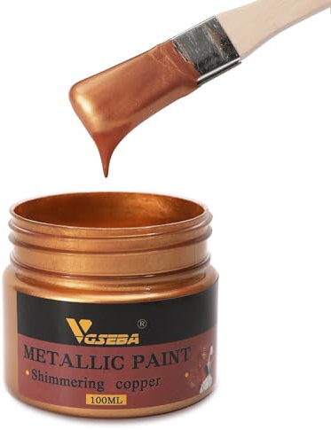 VGSEBA Acrylic Metallic Paint, Non Toxic, Non Fading, 100ml Copper Paint for Art, Painting, Handcrafts, Ideal for Canvas Wood Clay Fabric Ceramic Craft Supplies