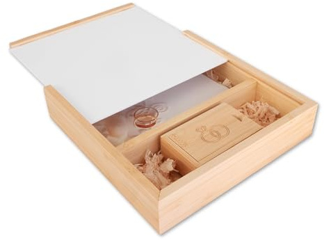 PENDRIVE 64 GB + Caja Bambu Premium para FOTOGRAFOS - Memoria USB 3.0 Pack - Pen Drive 64gb Madera - USB 64gb Boda - Memoria Externa Cristal - Pen Drive Regalo - Pendrive Personalizado - USB Regalo