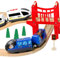 EVERGD Battery Powered Magnetic motorized toy train Set, Locomotive Train Toy for Toddlers Compatible with Most Major Brand Railway Tracks (Blue)