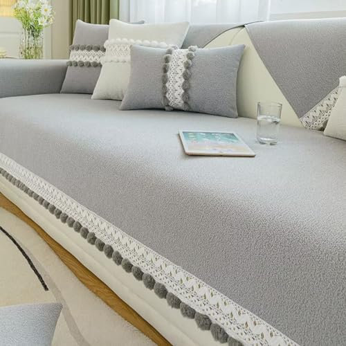 BohrenCL Sofabezug, Couch Überzug 1/2/3/4 Sitzer, Sofaschoner, rutschfeste Sofa Überzug, Sofaschutz Hund Katze Überwurf Hundedecke, Sofa Schutzdecke, Sofaüberwürfe, Chenille Sofabezug