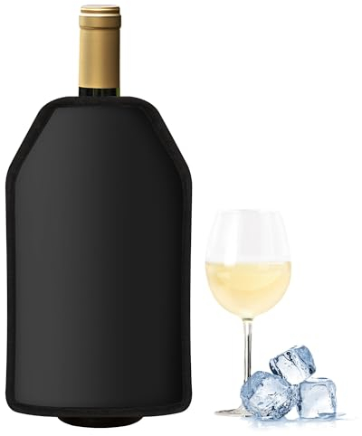 Gimars Weinkühler Manschette Kühlmanschette Sektflasche Flaschenkühler Hülle unterwegs Weinmanschette Weinflaschenkühler für Wein, Sekt, Champagner, Flaschen 1 Stück (Schwarz)