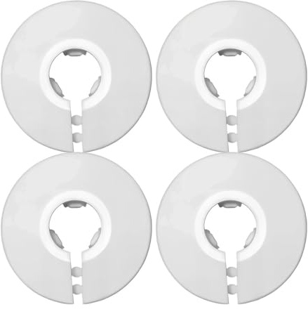 Collari di copertura per flangia da parete, in plastica, per radiatore, 4 pezzi, decorazione per tubo dell'acqua con diametro esterno della flangia (12)