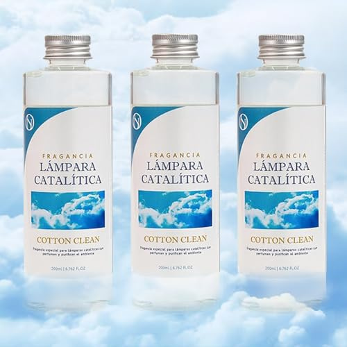 M MAMA MANUELA Pack Ahorro 3X Fragancias Lámpara catalítica 200ml: Aroma Cotton Clean. Disfruta de tu Aroma Favorito Durante más Tiempo.