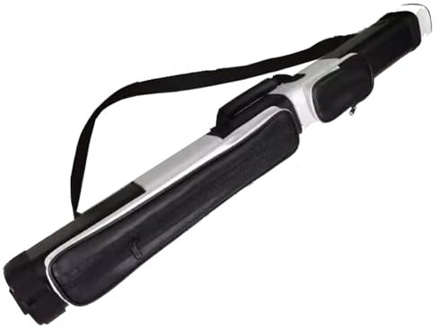 REIJAX 2 x 2 Pool-Queue-Tasche, 4 Löcher, PU-Hartschale, Tragetasche, leicht, tragbar, für 1/2 Snooker-Billardstock, Queue-Schutztasche, Aufbewahrungstasche, Billard-Zubehör, Billardtisch-Zubehör