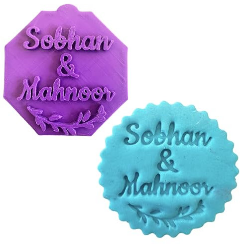 Personalised Custom Wedding Names Fondant Stamp Debosser Cupcake Icing Cookie Decoration Cake (6cm)
