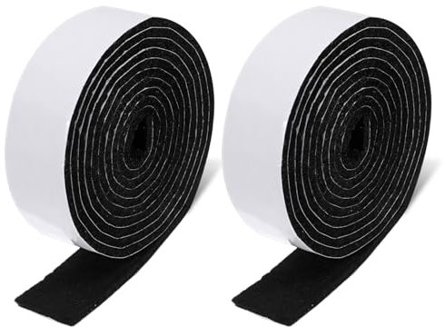 Giantree 2 Pcs Felt Strips with Adhesive Backing, 1 x 120 Inch Non Slip Felt Furniture Pads Cuttable Felt Tape for Protecting Furniture Surfaces Chair Wall Hardwood Floor (Black)